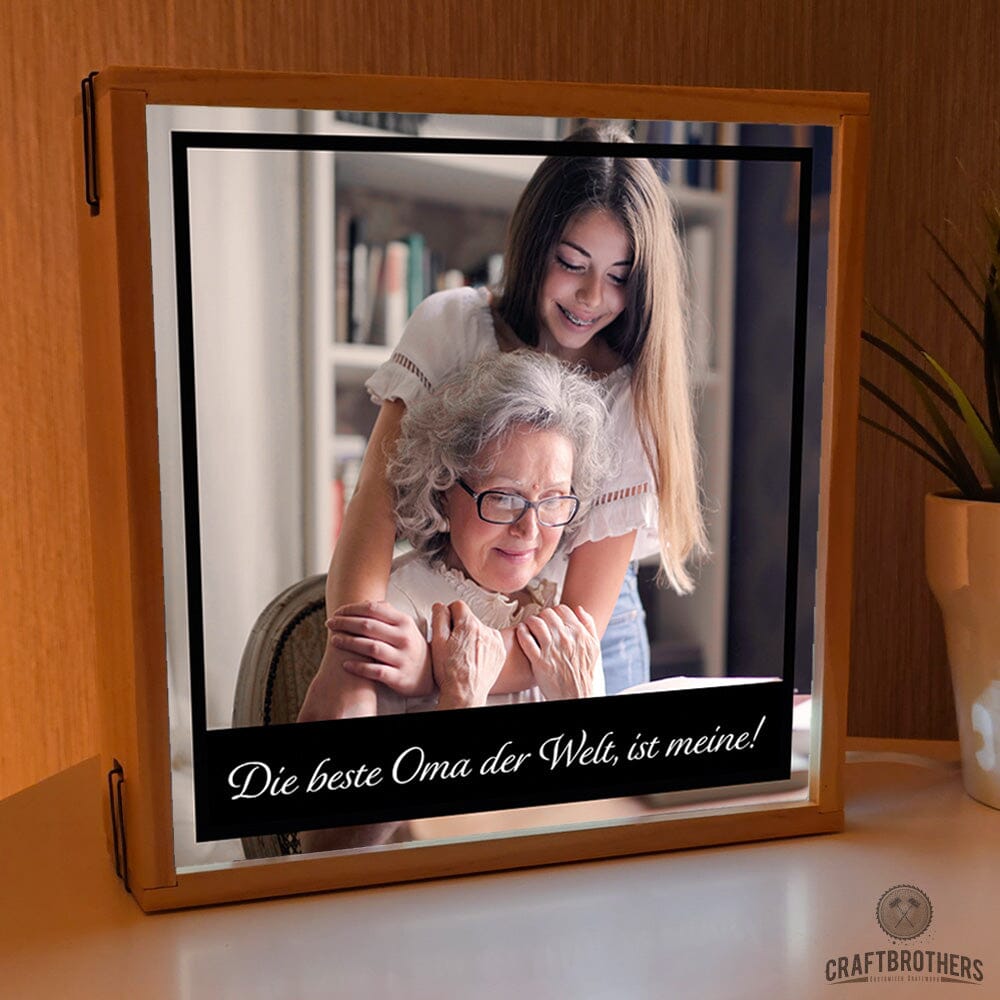 "Craftbrothers Lumina" - Die beste Oma der Welt, ist meine! Leuchtkasten Craftbrothers