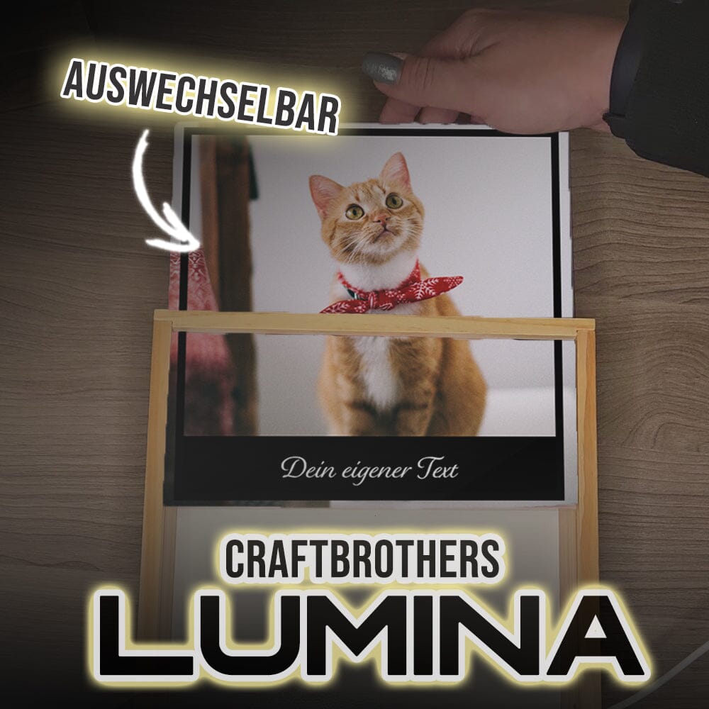 "Craftbrothers Lumina" - Dein Wunschtext und Foto Leuchtkasten Craftbrothers