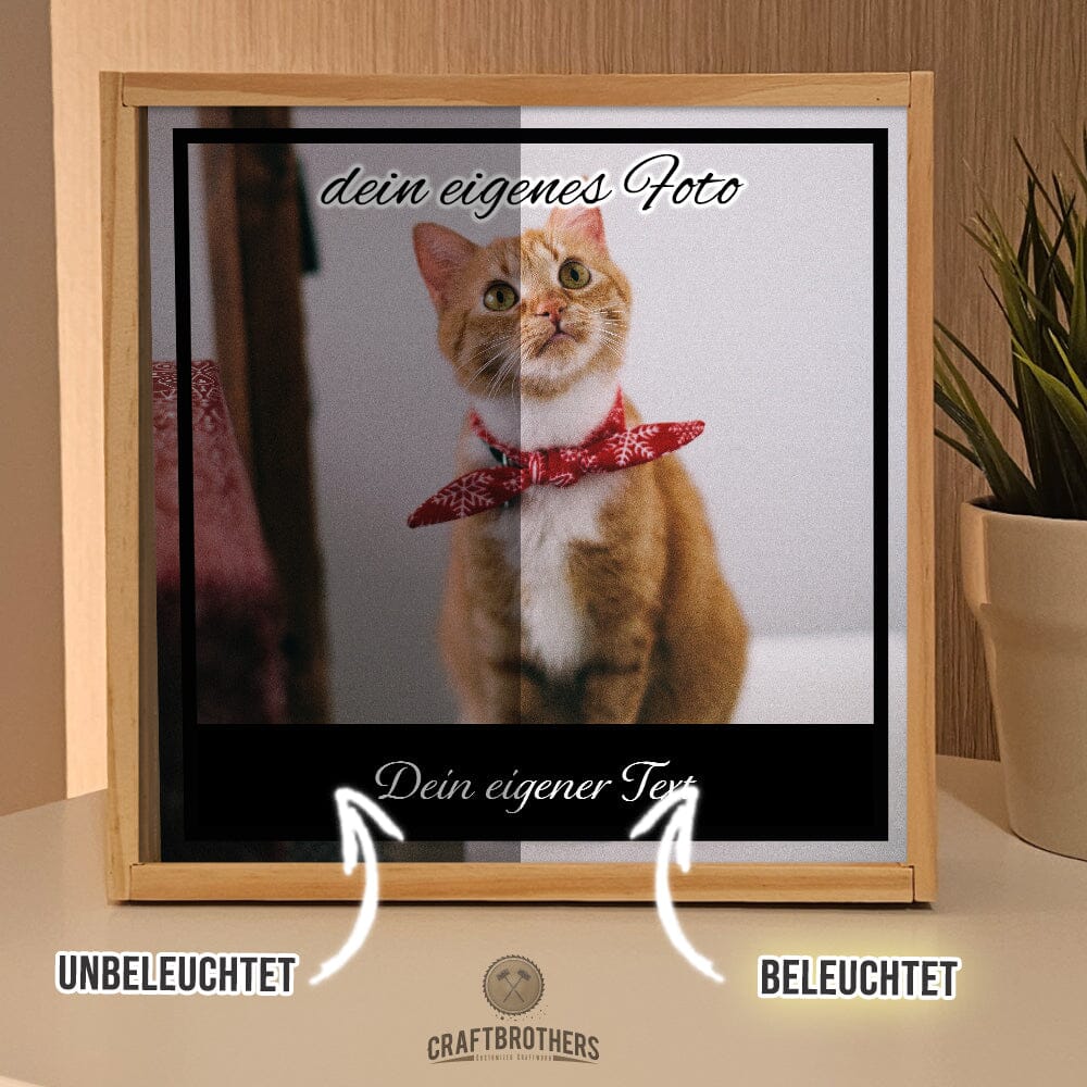 "Craftbrothers Lumina" - Dein Wunschtext und Foto Leuchtkasten Craftbrothers