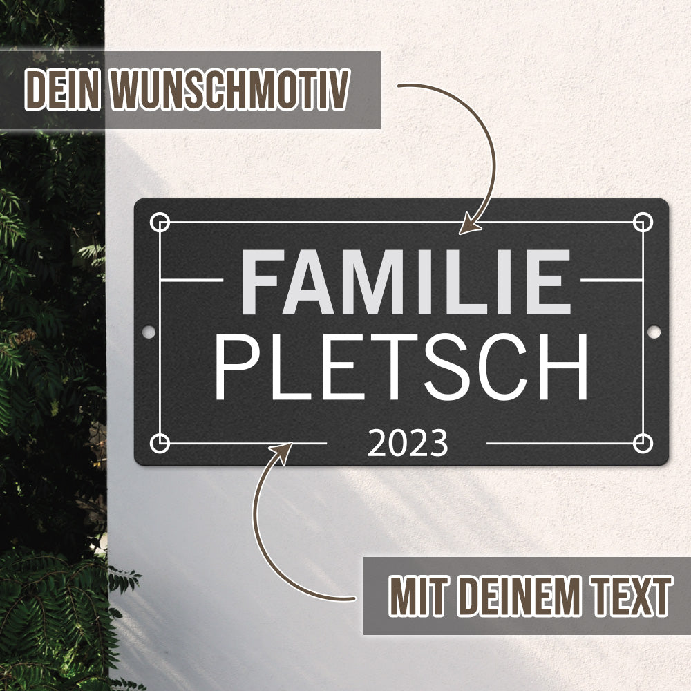 Familien-Türschild Line (personalisierbar)