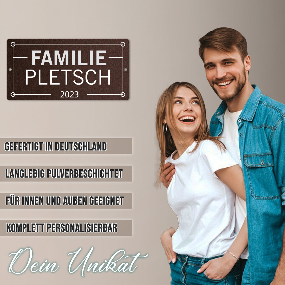 Familien-Türschild Line (personalisierbar)