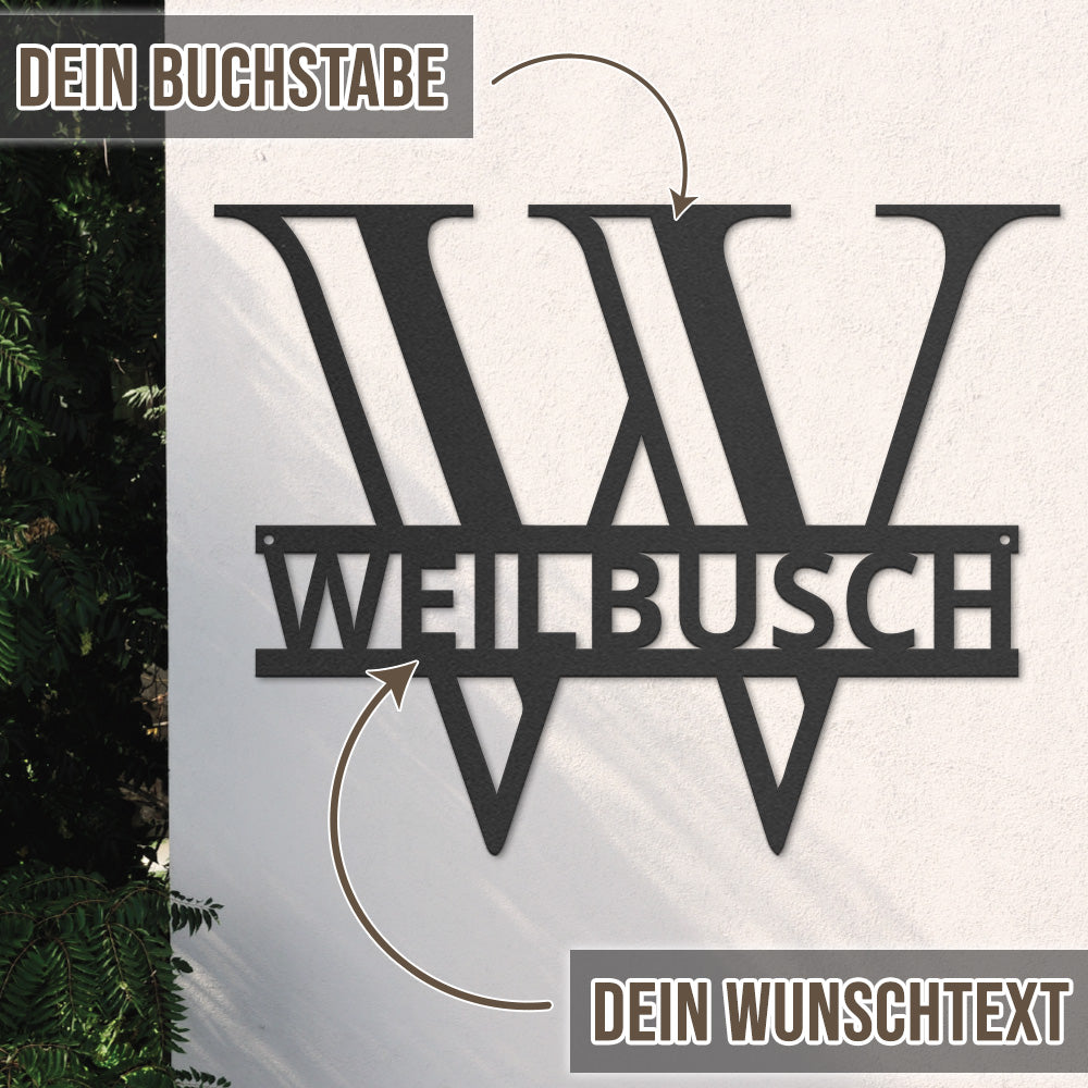 Monogramm - Classic Letters aus edlem Stahl (personalisierbar)