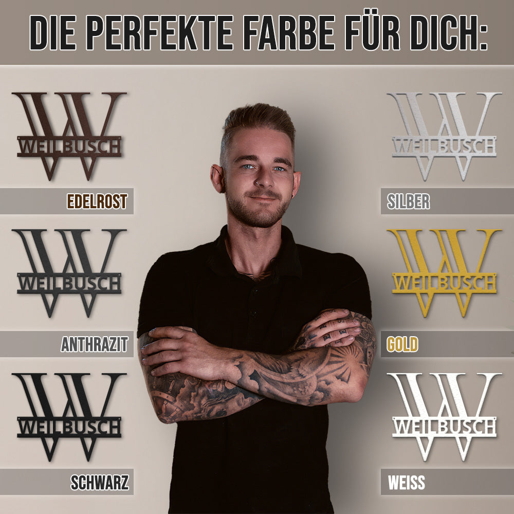 Monogramm - Classic Letters aus edlem Stahl (personalisierbar)
