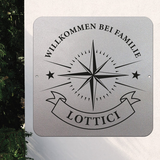 personalisierbares Türschild - Nordstern im edlen Klassiklook