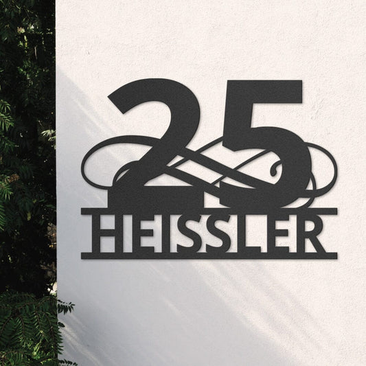Hausnummern-Türschild Ornamental Style einzeilig (personalisierbar) Craftbrothers