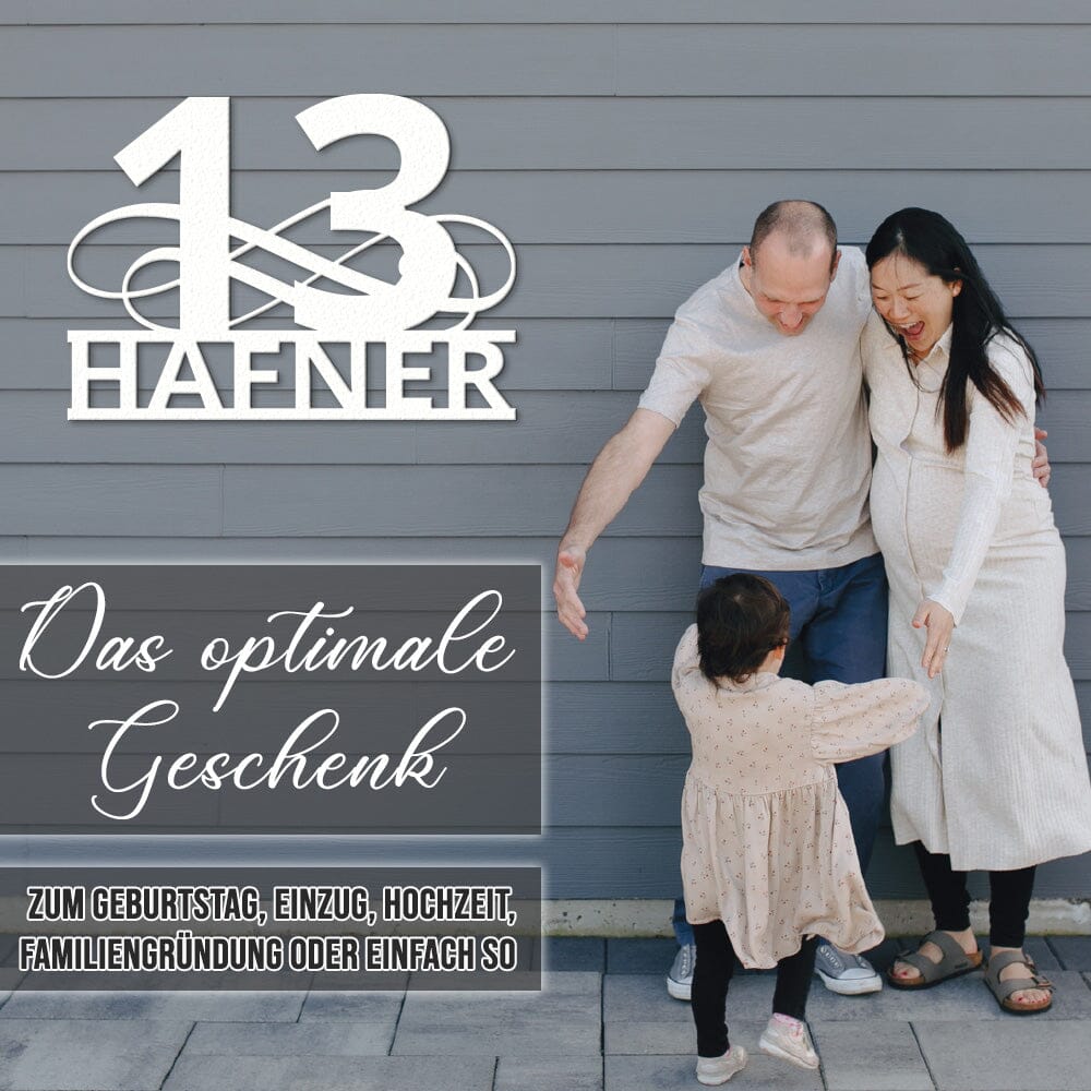 Hausnummern-Türschild Ornamental Style einzeilig (personalisierbar) Craftbrothers