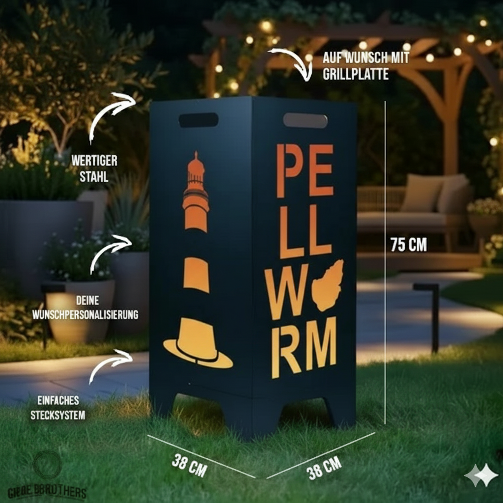 Feuertonne Pellworm aus edlem Stahl