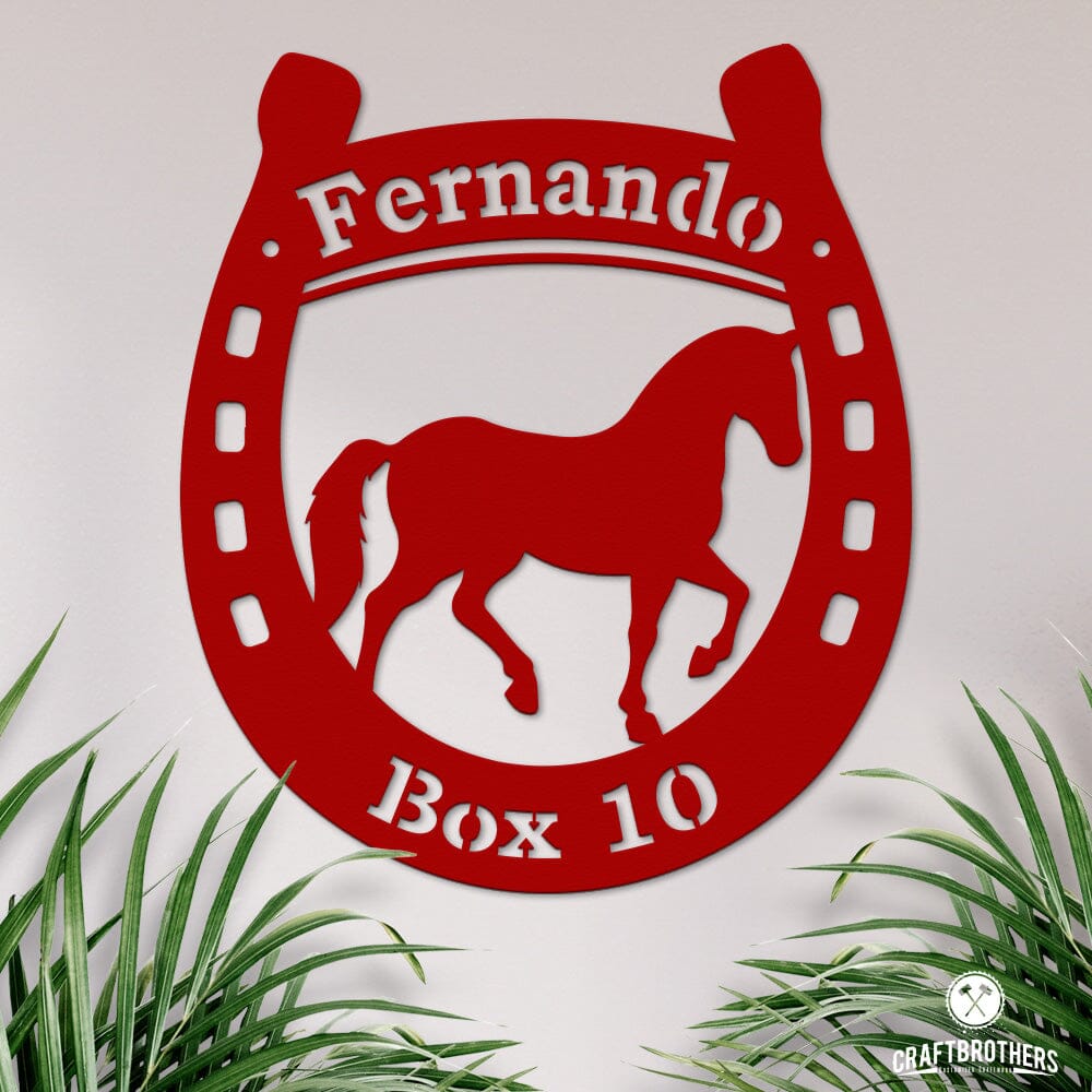 Pferdeschild "Fernando" mit Hufeisen - personalisierbar Craftbrothers