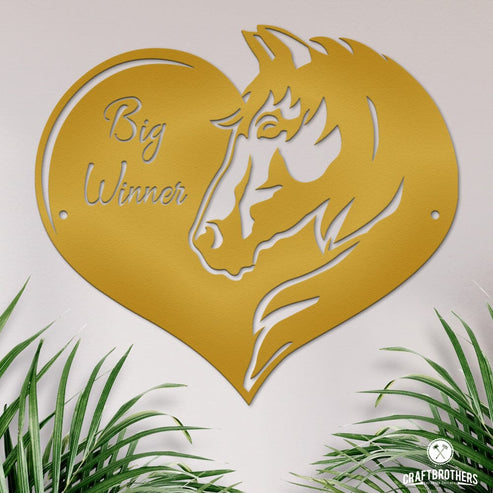 Pferdeschild Herz mit Wunschtext Craftbrothers