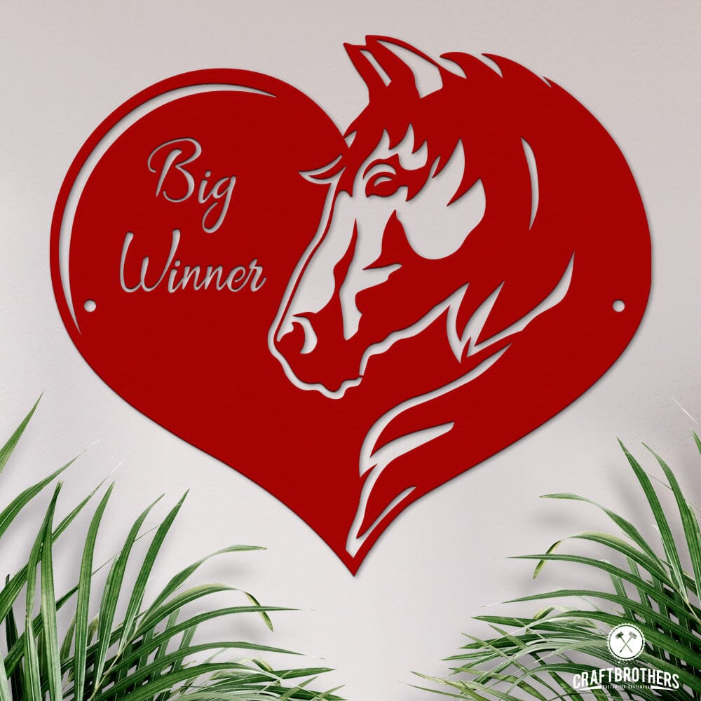 Pferdeschild Herz mit Wunschtext Craftbrothers