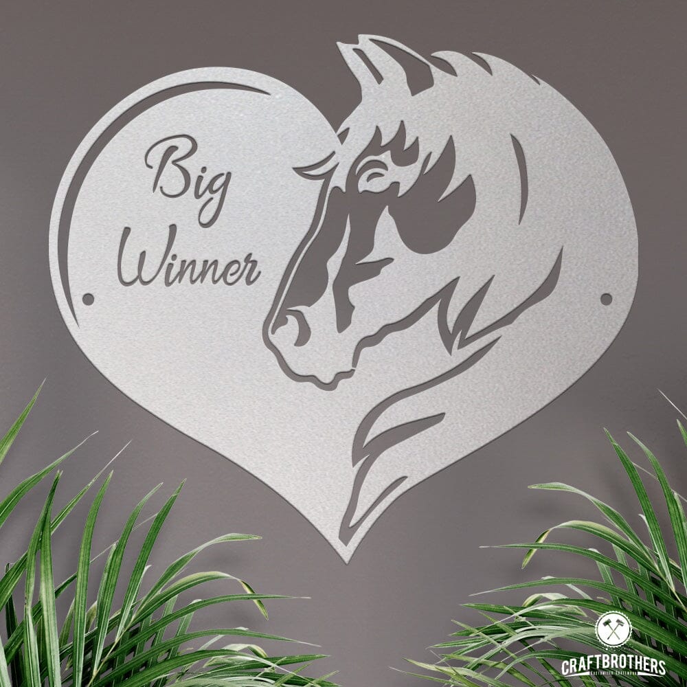 Pferdeschild Herz mit Wunschtext Craftbrothers