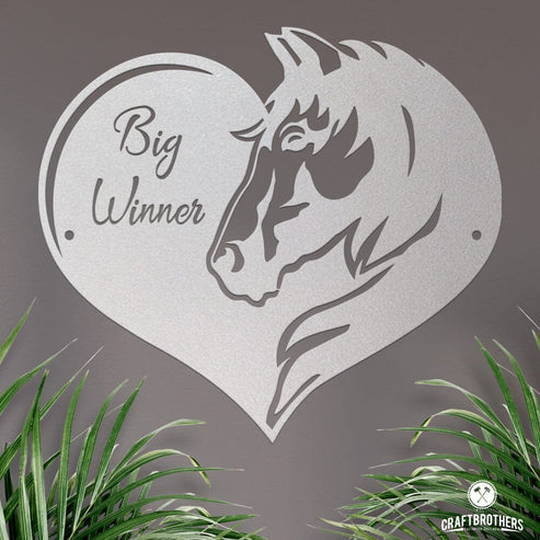 Pferdeschild Herz mit Wunschtext Craftbrothers
