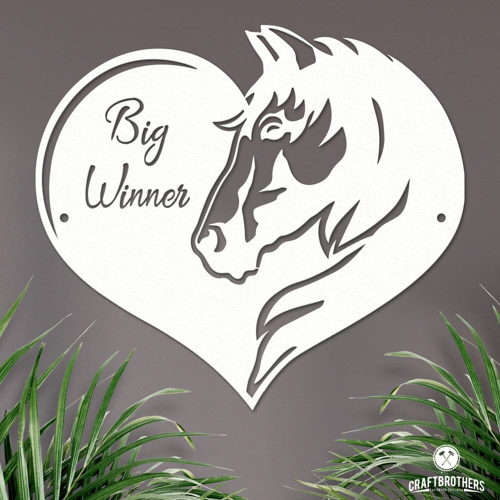 Pferdeschild Herz mit Wunschtext Craftbrothers