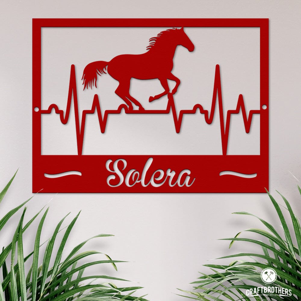 Pferdeschild "Solera" mit Herzschlag - personalisierbar Craftbrothers