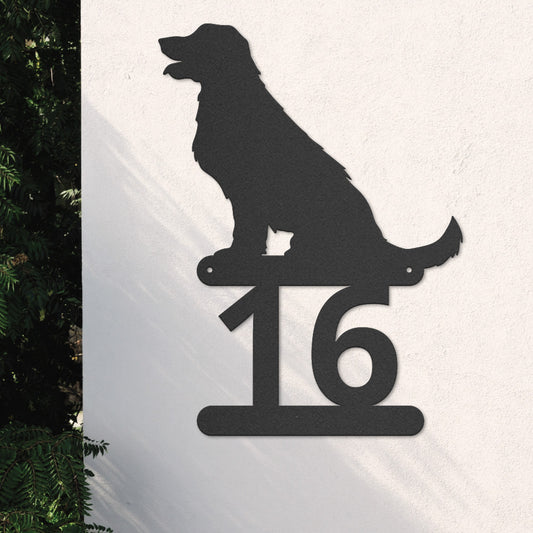 Retriever Stahl-Hausnummer für Hundeliebhaber