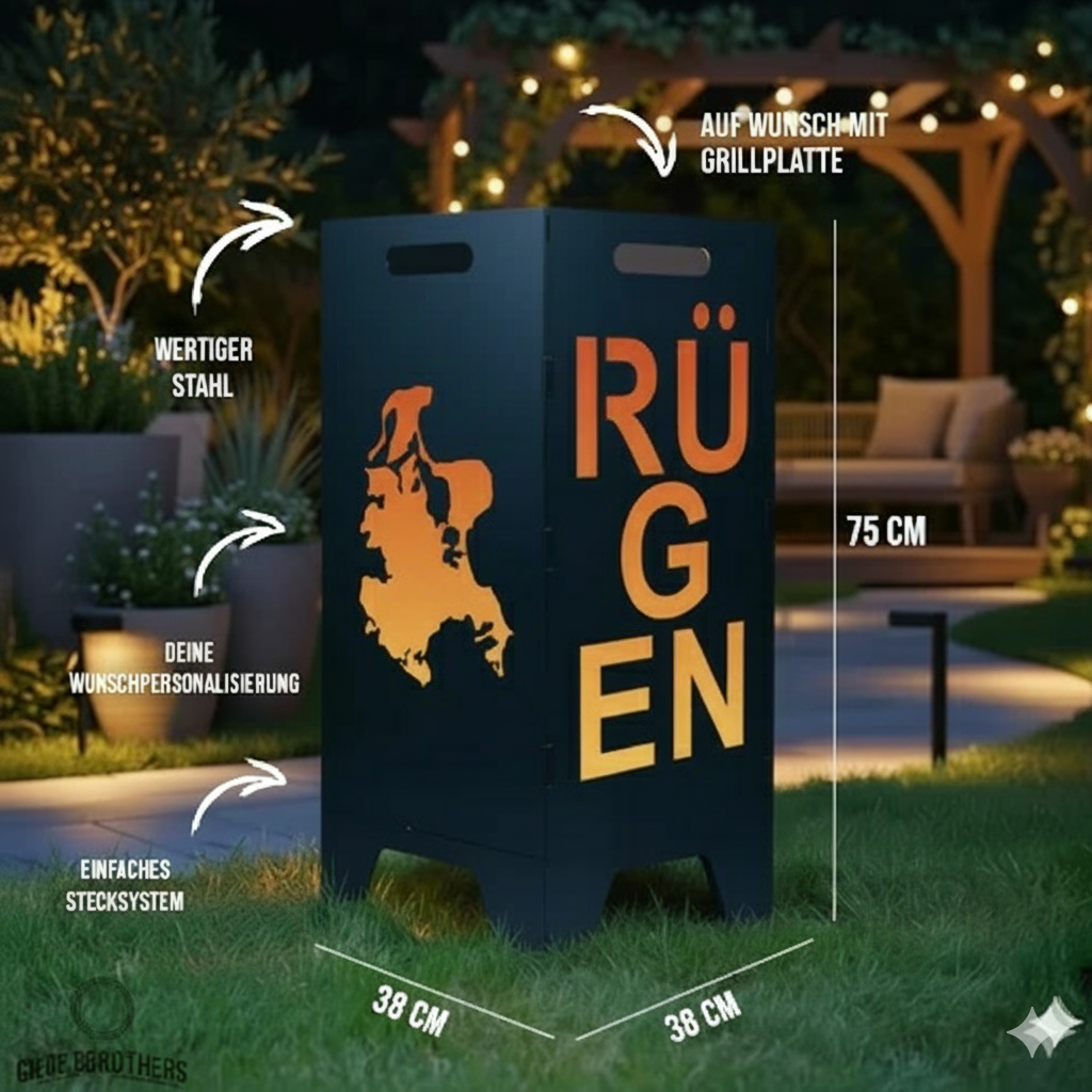 Feuertonne Rügen aus edlem Stahl