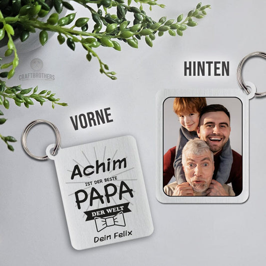 Schlüsselanhänger New Style - Bester Papa der Welt (Fliege) Craftbrothers