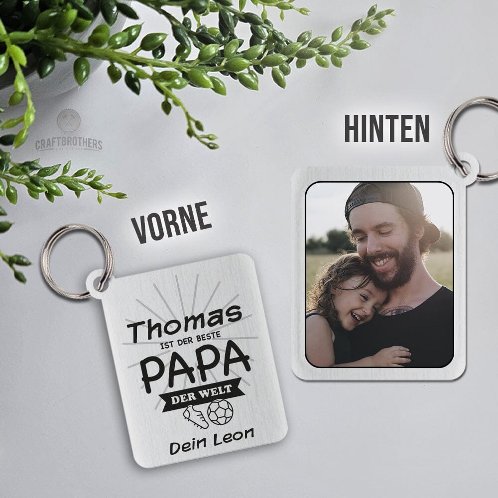 Schlüsselanhänger New Style - Bester Papa der Welt (Fußball) Craftbrothers