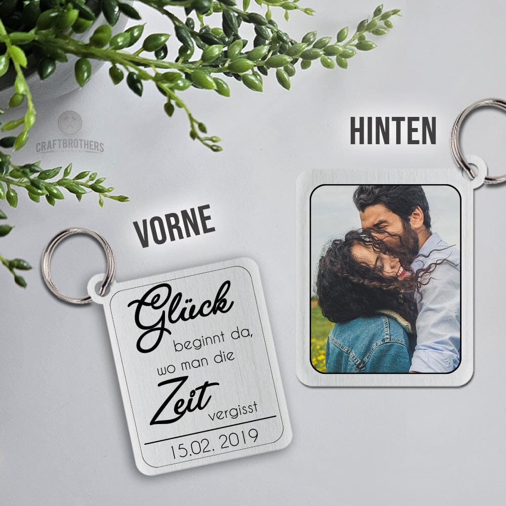 Schlüsselanhänger New Style - Glück ist da, wo man die Zeit vergisst Craftbrothers