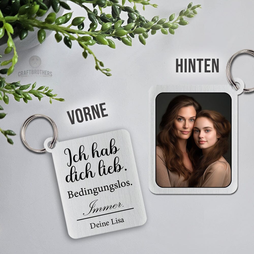 Schlüsselanhänger New Style - Ich hab dich lieb. Bedingungslos. Immer. Craftbrothers