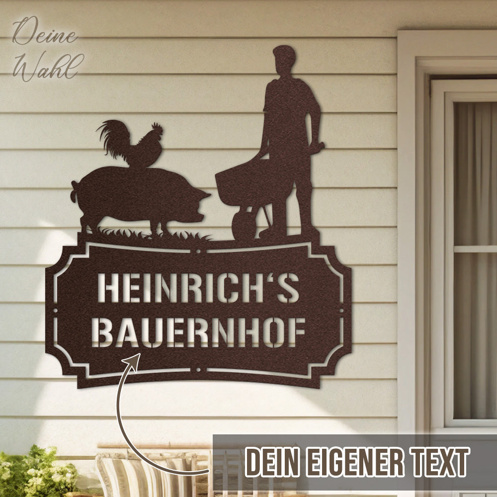 Hofschild - Schubkarre aus edlem Stahl (personalisierbar)