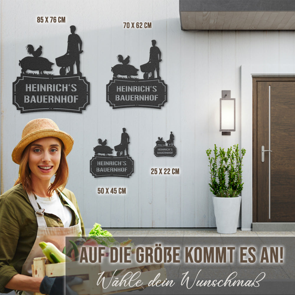 Hofschild - Schubkarre aus edlem Stahl (personalisierbar)