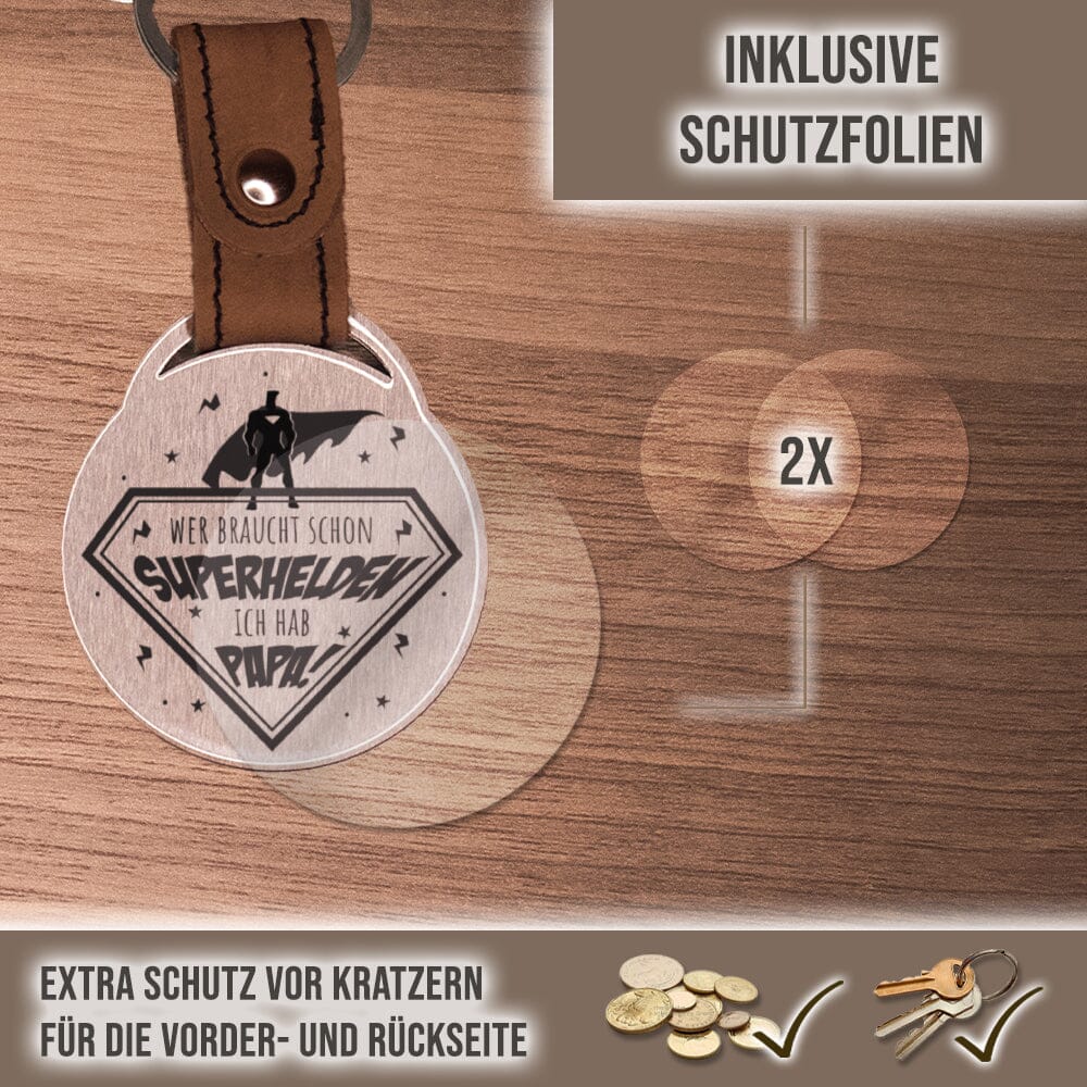 Foto - Schlüsselanhänger - Wer braucht schon Superhelden- ich hab' Papa! Schlüsselanhänger Craftbrothers