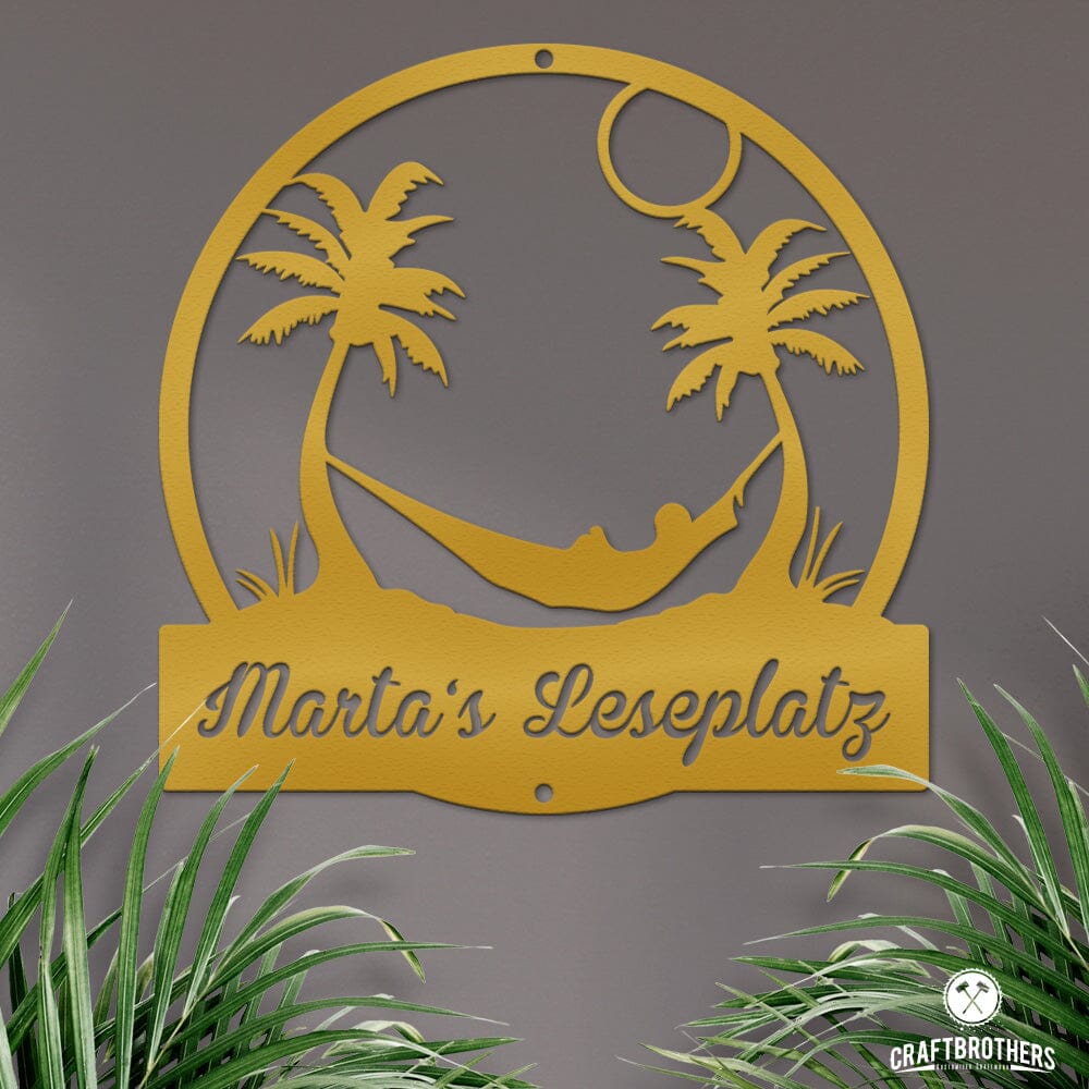 Terassenschild Hängematte (personalisierbar) Craftbrothers