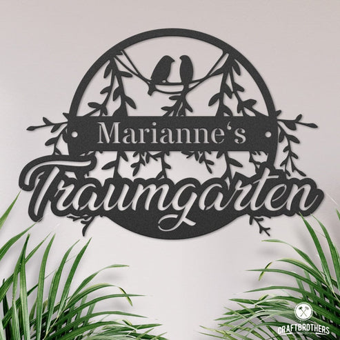 Gartenschild Traumgarten (personalisierbar) Craftbrothers