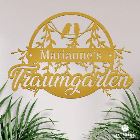 Gartenschild Traumgarten (personalisierbar) Craftbrothers