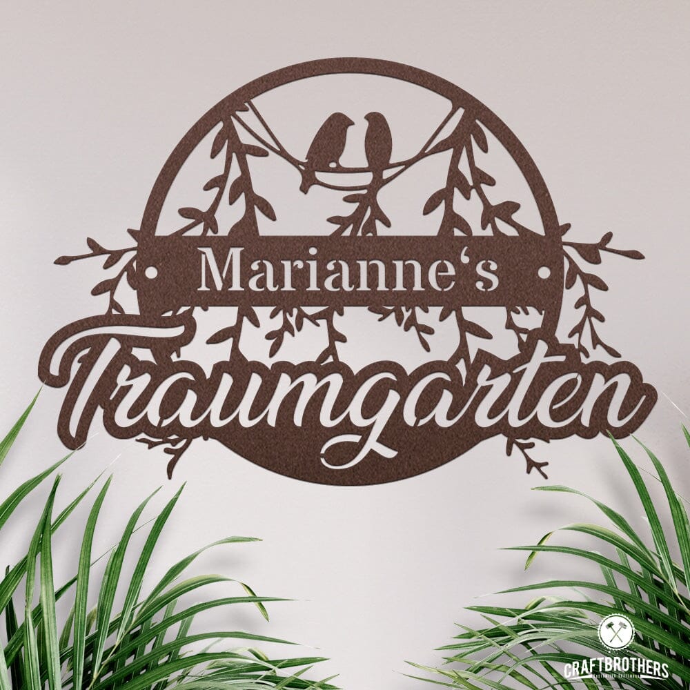 Gartenschild Traumgarten (personalisierbar) Craftbrothers