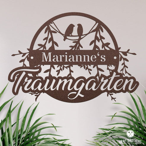 Gartenschild Traumgarten (personalisierbar) Craftbrothers
