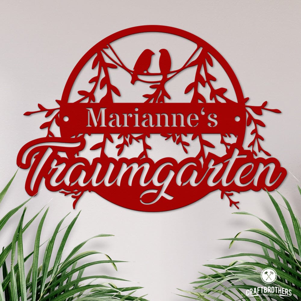 Gartenschild Traumgarten (personalisierbar) Craftbrothers