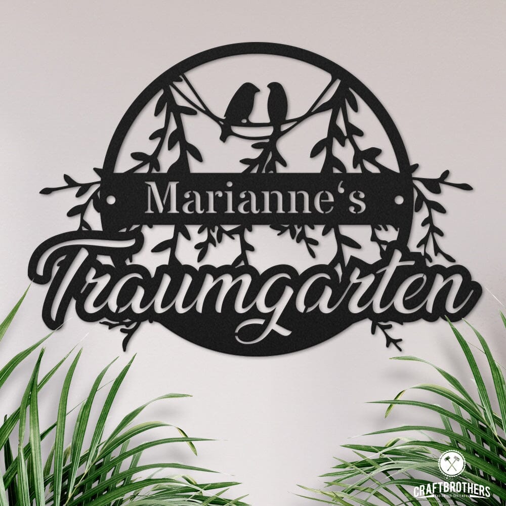Gartenschild Traumgarten (personalisierbar) Craftbrothers