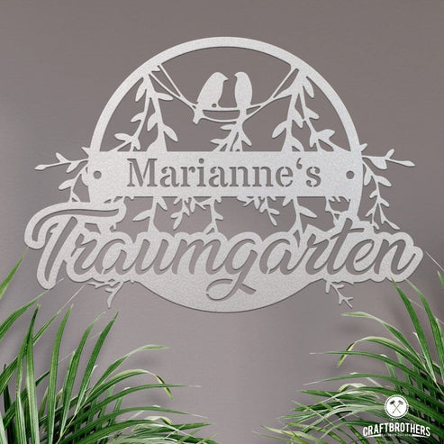 Gartenschild Traumgarten (personalisierbar) Craftbrothers