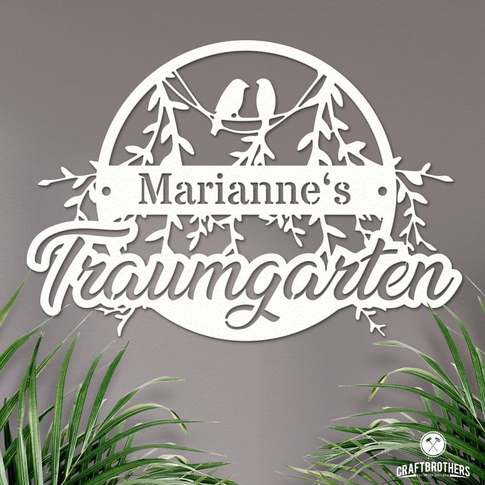 Gartenschild Traumgarten (personalisierbar) Craftbrothers