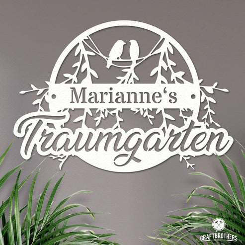 Gartenschild Traumgarten (personalisierbar) Craftbrothers