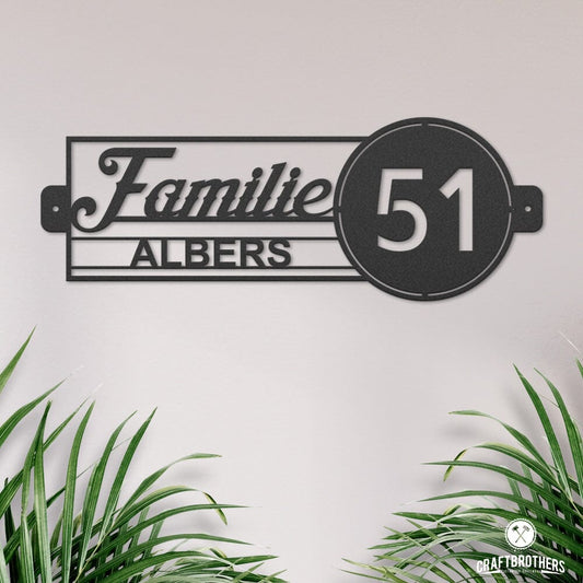 Türschild - Wild West aus edlem Stahl mit Familiennamen Craftbrothers