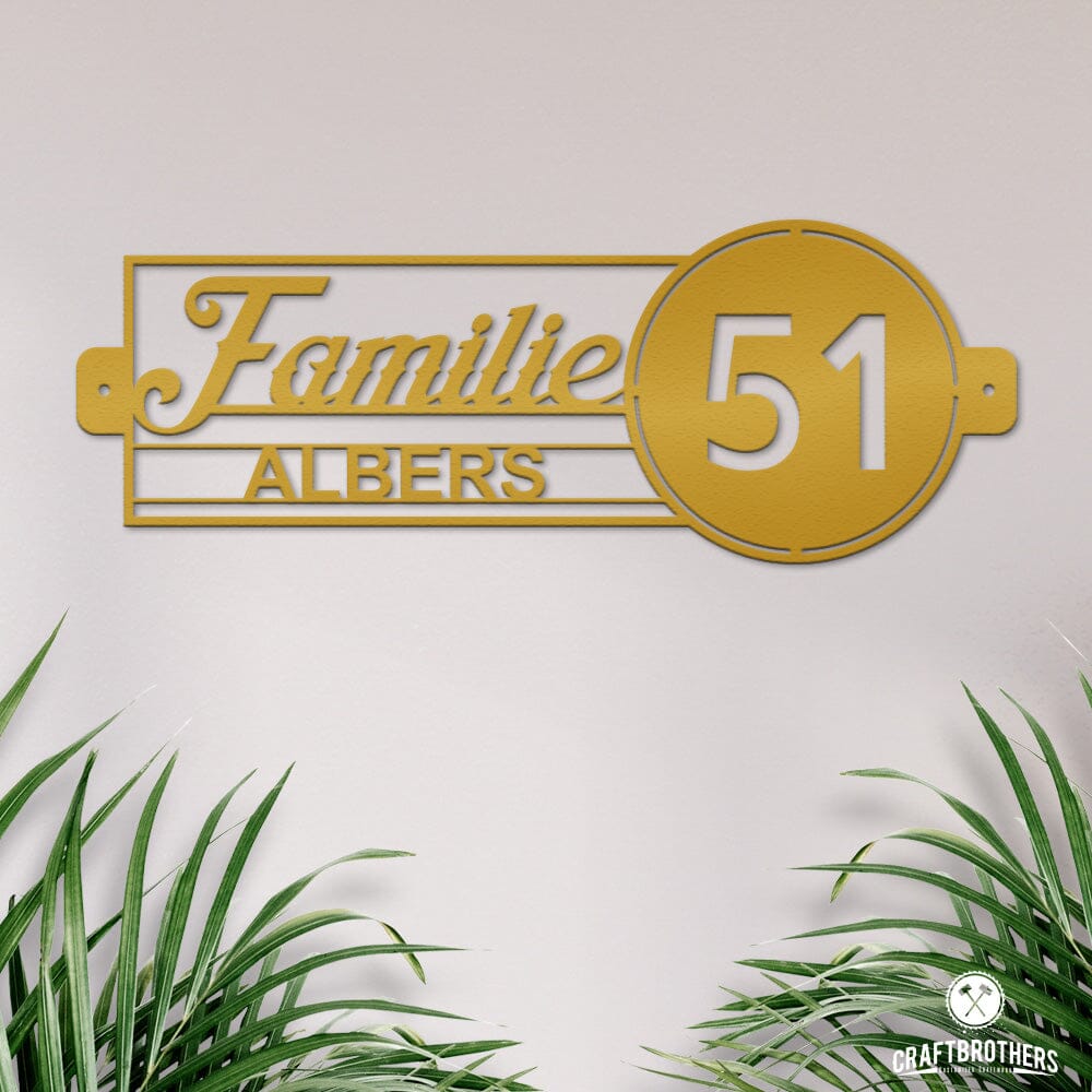 Türschild - Wild West aus edlem Stahl mit Familiennamen Craftbrothers