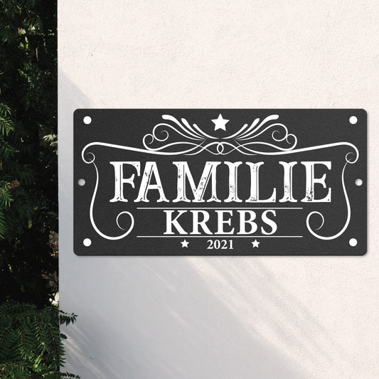 Familien-Türschild Vintage (personalisierbar)