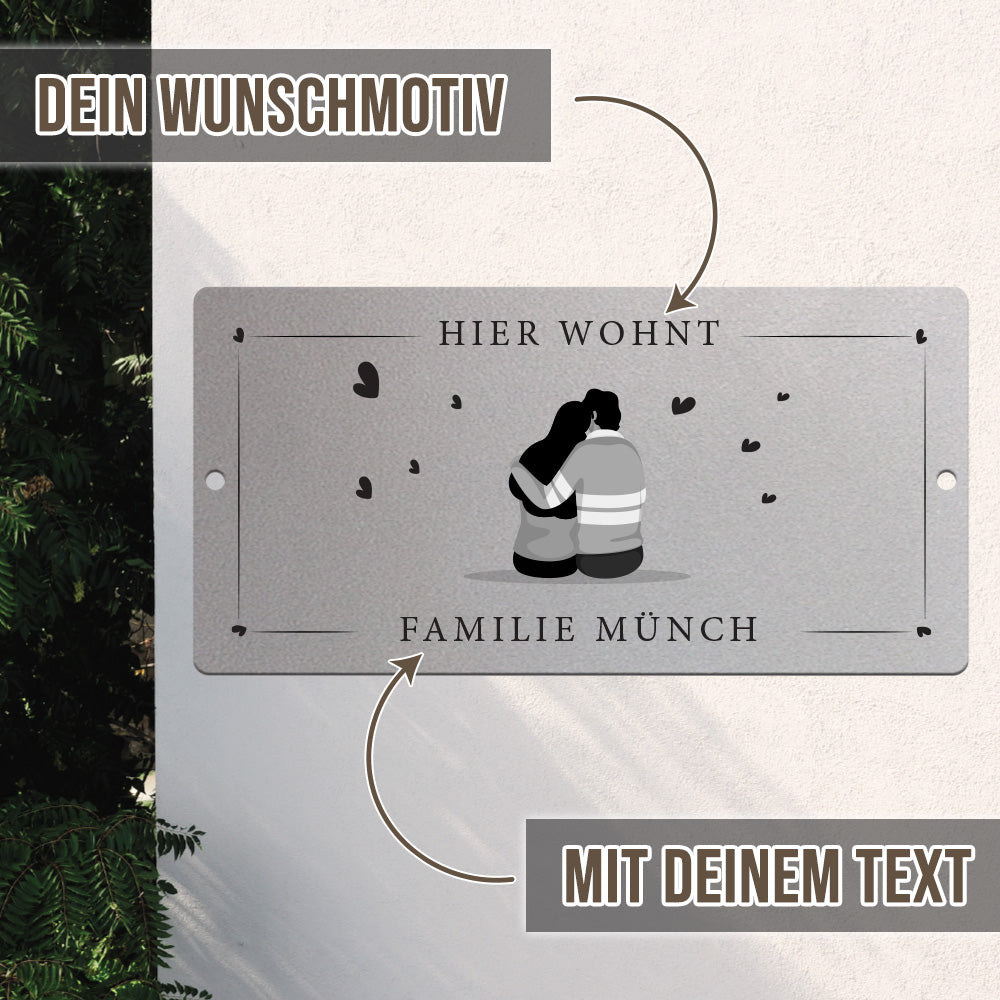 Türschild We are family - Mann & Frau (personalisierbar)