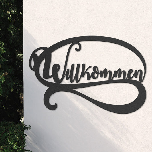 Willkommens - Schriftzug - tolles Dekoobjekt aus hochwertigem Stahl für drinnen und draußen