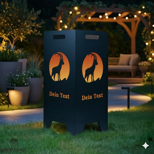 Feuertonne Steinbock aus edlem Stahl