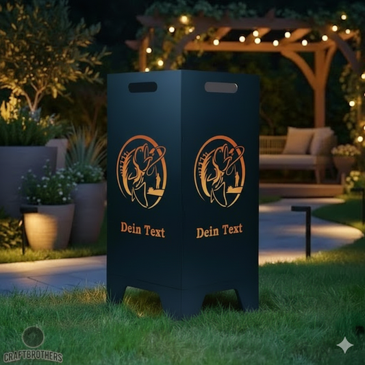 Feuertonne Forelle aus edlem Stahl