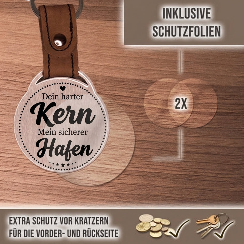 Personalisierter Foto-Schlüsselanhänger "Dein harter Kern. Mein sicherer Hafen." Craftbrothers