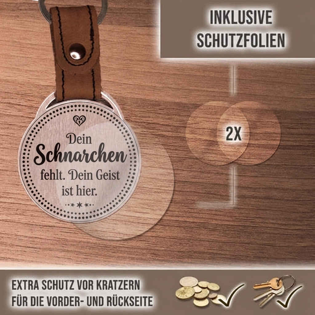 Personalisierter Foto-Schlüsselanhänger "Dein Schnarchen fehlt. Dein Geist ist hier." Craftbrothers