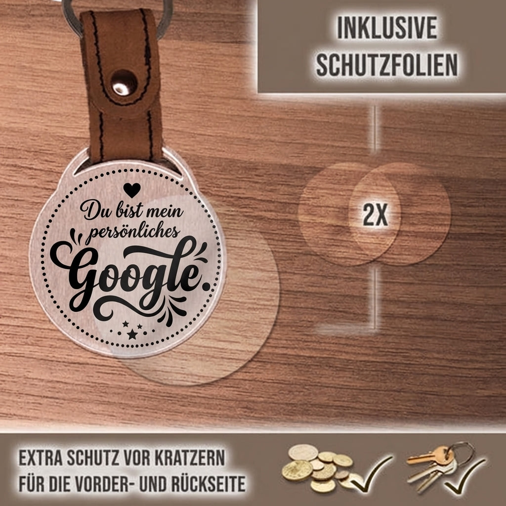 Personalisierter Foto-Schlüsselanhänger "Du bist mein persönliches Google." Craftbrothers
