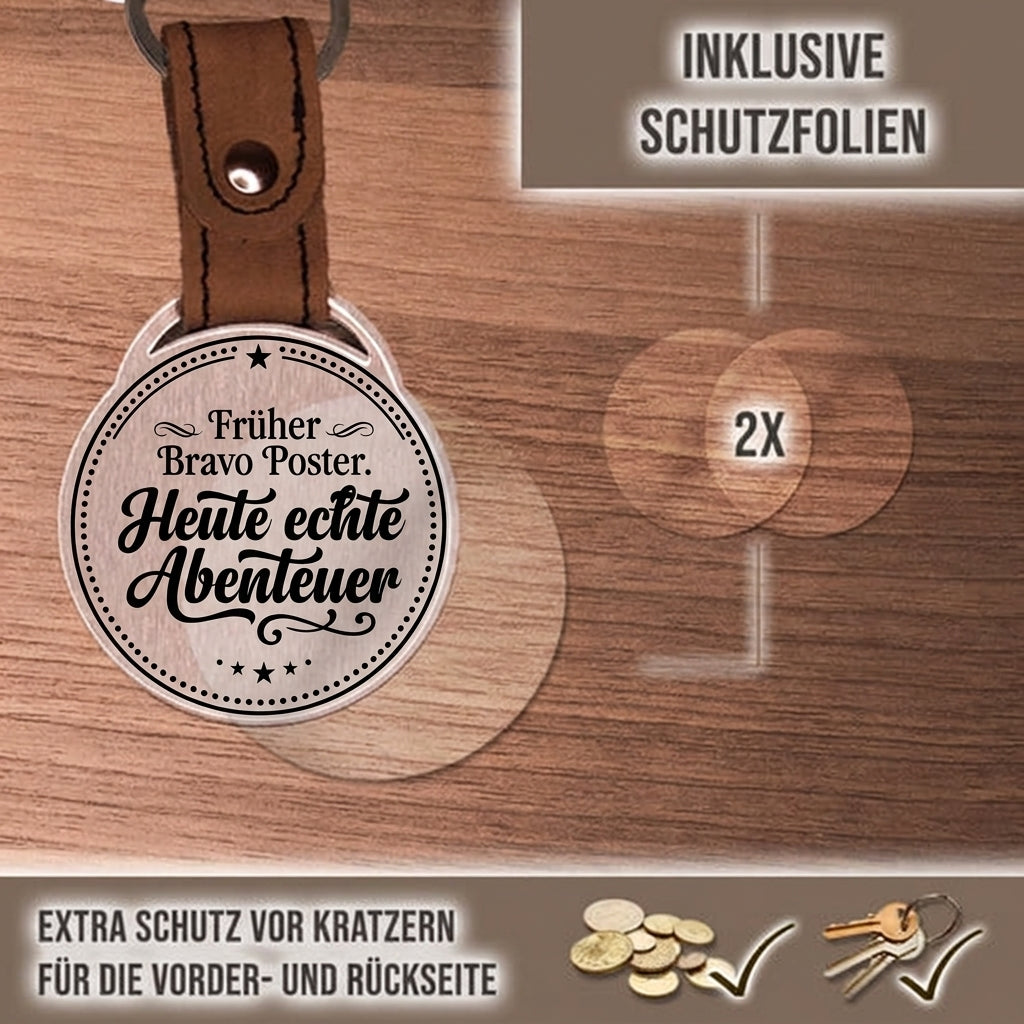 Personalisierter Foto-Schlüsselanhänger "Früher Bravo Poster. Heute echte Abenteuer." Craftbrothers