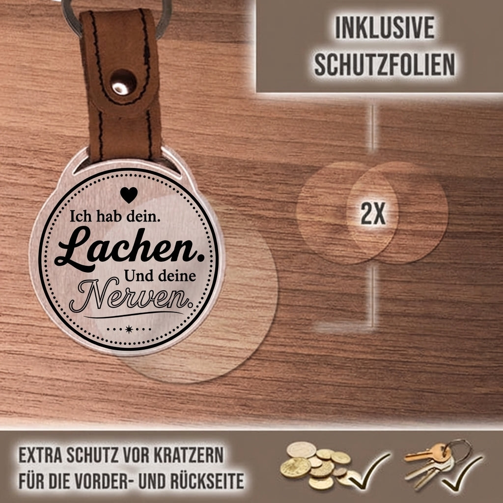 Personalisierter Foto-Schlüsselanhänger "Ich hab dein Lachen. Und deine Nerven." Craftbrothers