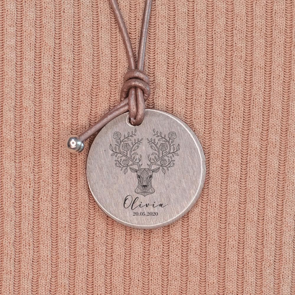 personalisierbare Halskette "Hirschgeweih" Craftbrothers